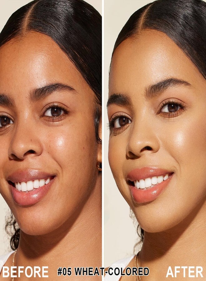 LemonSac Mushroom Head Air Cushion CC Cream Foundation BB Cream Foundation Makeup Moisturizing CC Cream Liquid Foundation,Concealer Lasting Makeup Foundation Even Skin Tone Makeup Base Primer (#05 Wheat) - Image 3