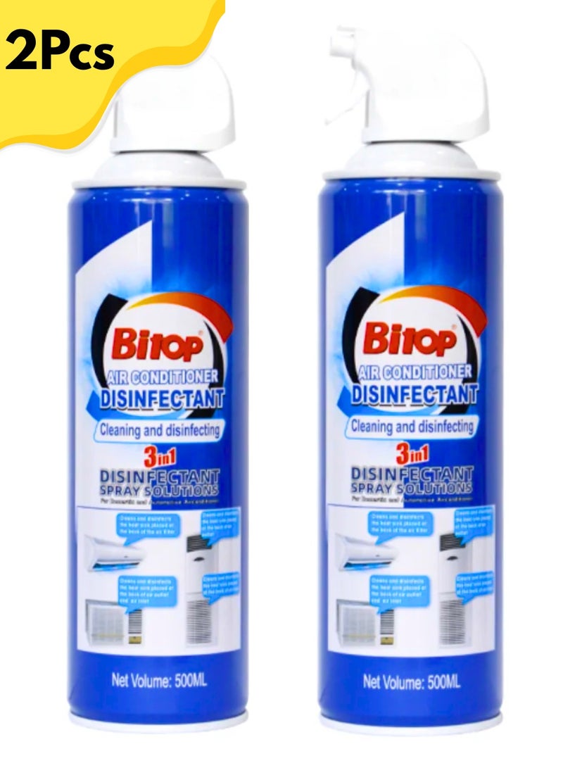 BITOP Air Conditioner Disinfectant Foam Spray 500ml - Pack of 2, AC Cleaning & Disinfecting, Sterilizing Deodorant for Household Use  - Image 1