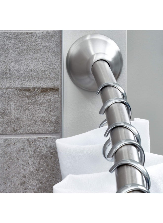 InterDesign iDesign 78970RB21 Curved Metal Shower Curtain Rod Adjustable Customizable Curtain Rod for Bathtub Stall Closet Doorway 4172 Inches Brushed Stainless Steel - Image 3