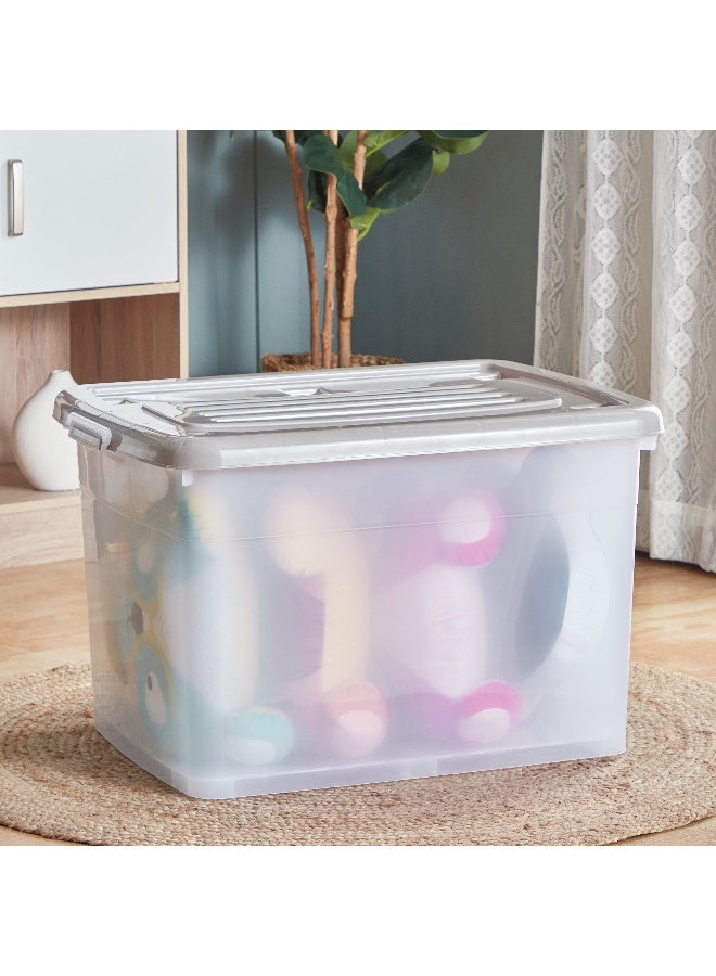 Home Box Juana Multipurpose Transparent Storage Box With Wheels And Lockable Lid 150 L - Image 1