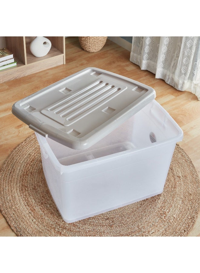 Home Box Juana Multipurpose Transparent Storage Box With Wheels And Lockable Lid 150 L - Image 3