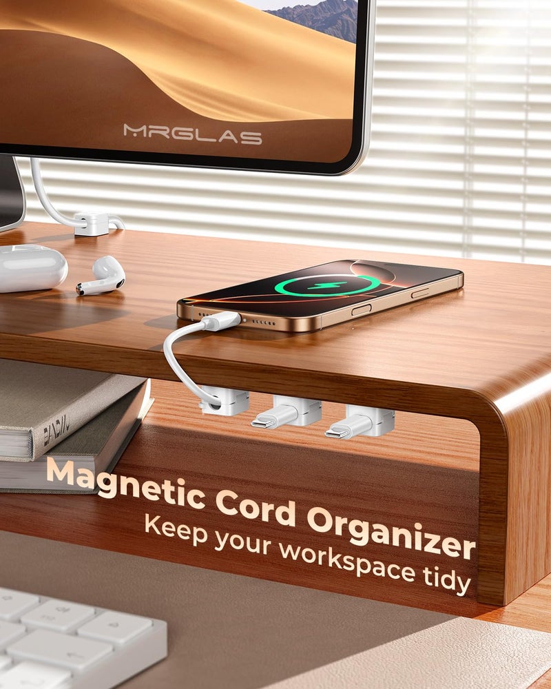 MRGLAS 10Pack 2026 Upgraded Cord Organizer Magnetic Cable Clips [1s Lock] MRGLAS Cable Holder Office Desk Accessories with 4 Extra Strong Adhesive Pads, Wire Keeper for Nightstand Desktop Wall Car - Image 2