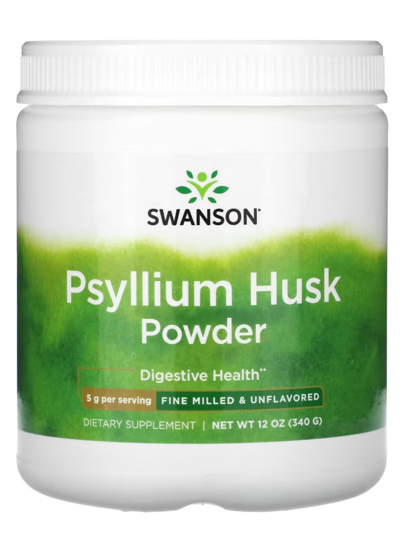 سوانسون، مسحوق قشور السيليوم، 12 أونصة (340 جم)