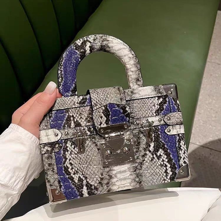 Special For High-End Light Luxury Niche Crocodile Snake Pattern Small Box Bag Portable Shoulder Crossbody Bag - Image 3