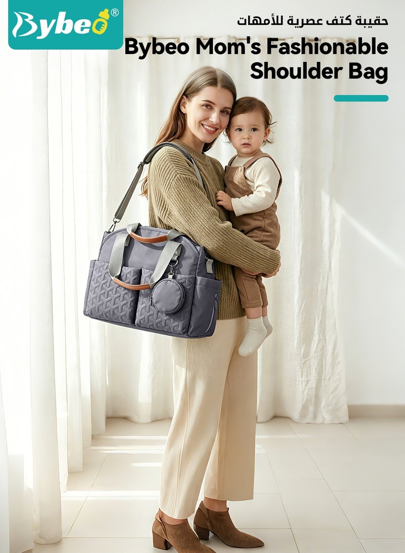 Bybeo Baby Diaper Bag Tote, Multifunctional Mommy Bag, Maternity Baby Changing Bags with Small Bag, Large Capacity Fitness Bag, Stylish Travel Bag, Mom Hospital Bag - Image 2