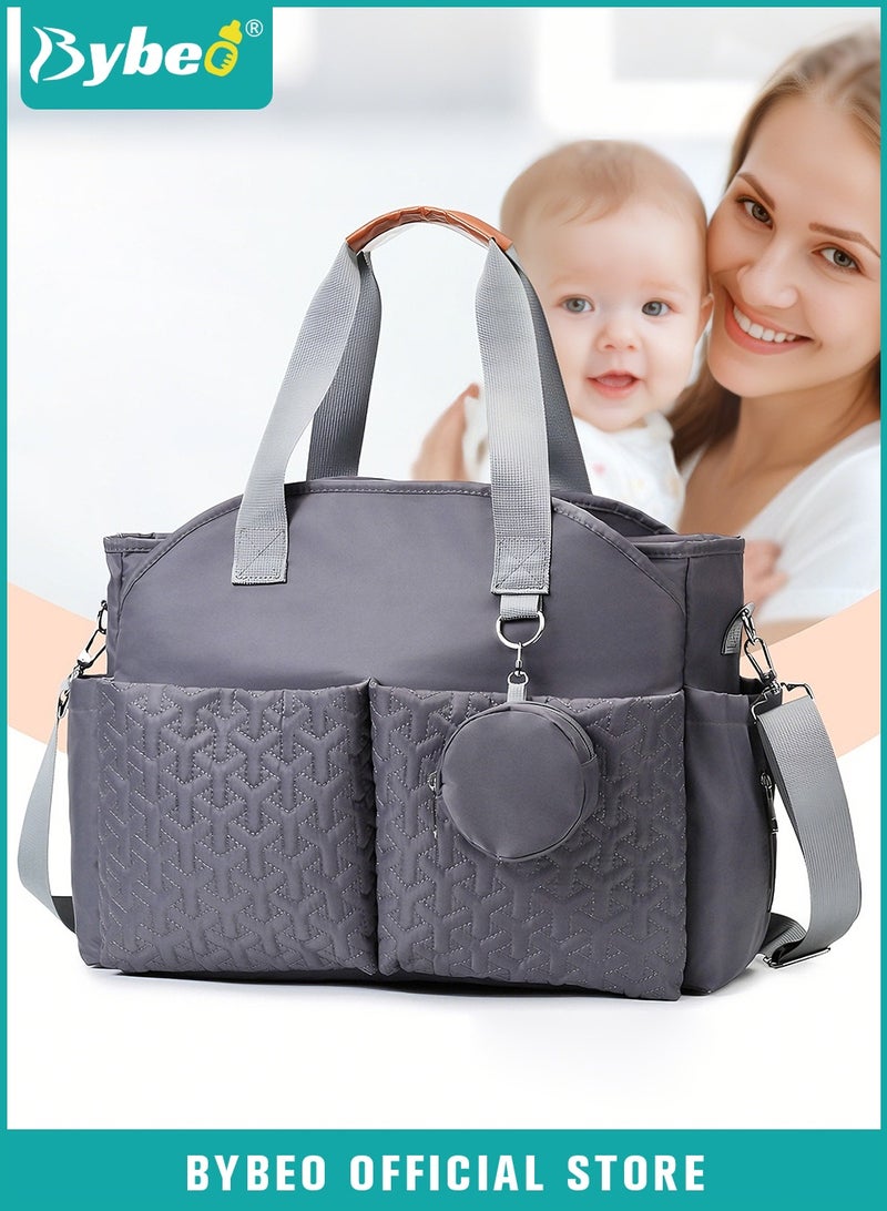 Bybeo Baby Diaper Bag Tote, Multifunctional Mommy Bag, Maternity Baby Changing Bags with Small Bag, Large Capacity Fitness Bag, Stylish Travel Bag, Mom Hospital Bag - Image 1