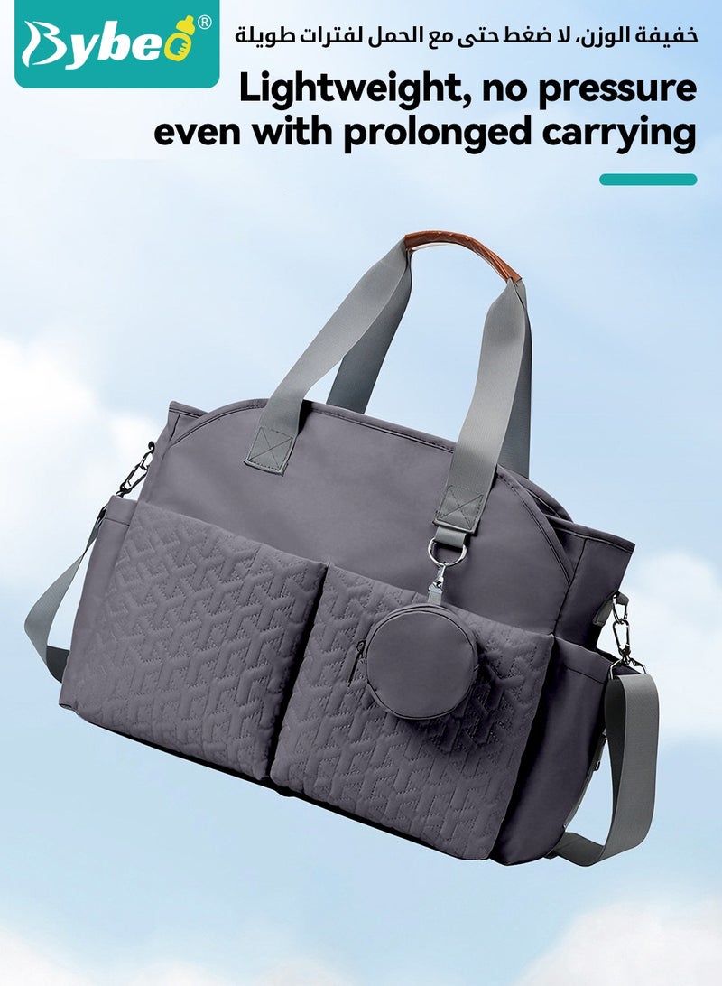 Bybeo Baby Diaper Bag Tote, Multifunctional Mommy Bag, Maternity Baby Changing Bags with Small Bag, Large Capacity Fitness Bag, Stylish Travel Bag, Mom Hospital Bag - Image 4