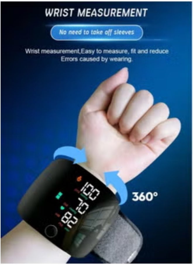 ELTRAZONE Digital Wrist Blood Pressure Monitor with Adjustable Cuff Voice Function Large Display 2x99 Memory Readings Automatic BP Detector with Carrying Case - Image 2