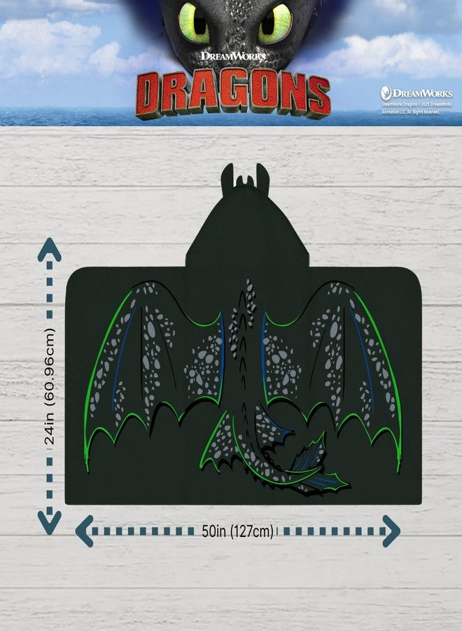 Franco How to Train Your Dragon Toothless Super Soft Bath/Pool/Beach Soft Cotton Terry Hooded Towel Wrap, 24 in x 50 in, (Officially Licensed Product) by Franco - Image 3