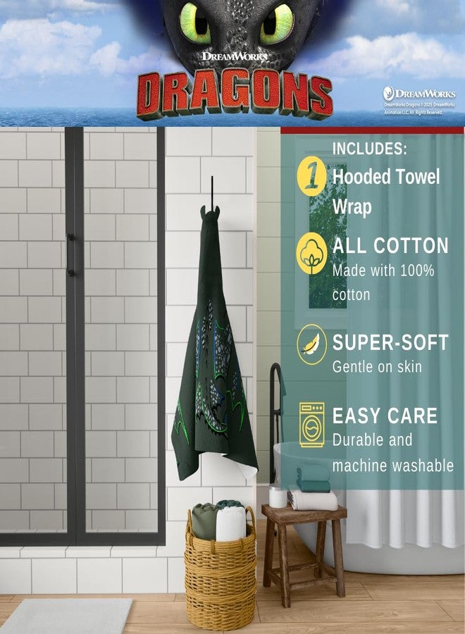 Franco How to Train Your Dragon Toothless Super Soft Bath/Pool/Beach Soft Cotton Terry Hooded Towel Wrap, 24 in x 50 in, (Officially Licensed Product) by Franco - Image 2
