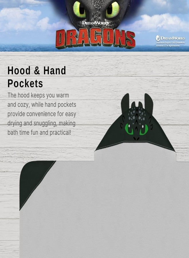 Franco How to Train Your Dragon Toothless Super Soft Bath/Pool/Beach Soft Cotton Terry Hooded Towel Wrap, 24 in x 50 in, (Officially Licensed Product) by Franco - Image 4