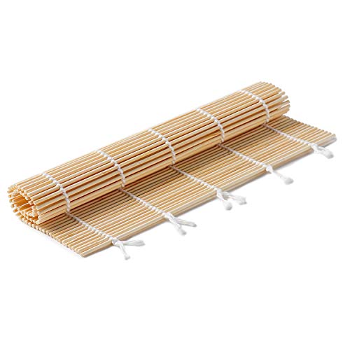 FUNGYAND Bamboo Sushi Rolling Mat with 2 Pairs of Chopsticks Natural Bamboo 9.5"x9.5" 2 Pcs Sushi Making Kit - Image 4