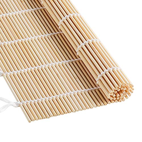 FUNGYAND Bamboo Sushi Rolling Mat with 2 Pairs of Chopsticks Natural Bamboo 9.5"x9.5" 2 Pcs Sushi Making Kit - Image 3
