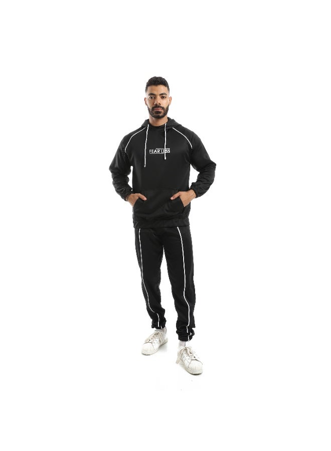 Caesar Men's plain tracksuit with chest print - Image 1