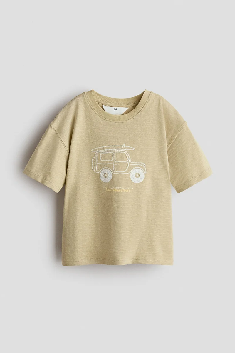 H&M Embroidered-motif T-shirt
