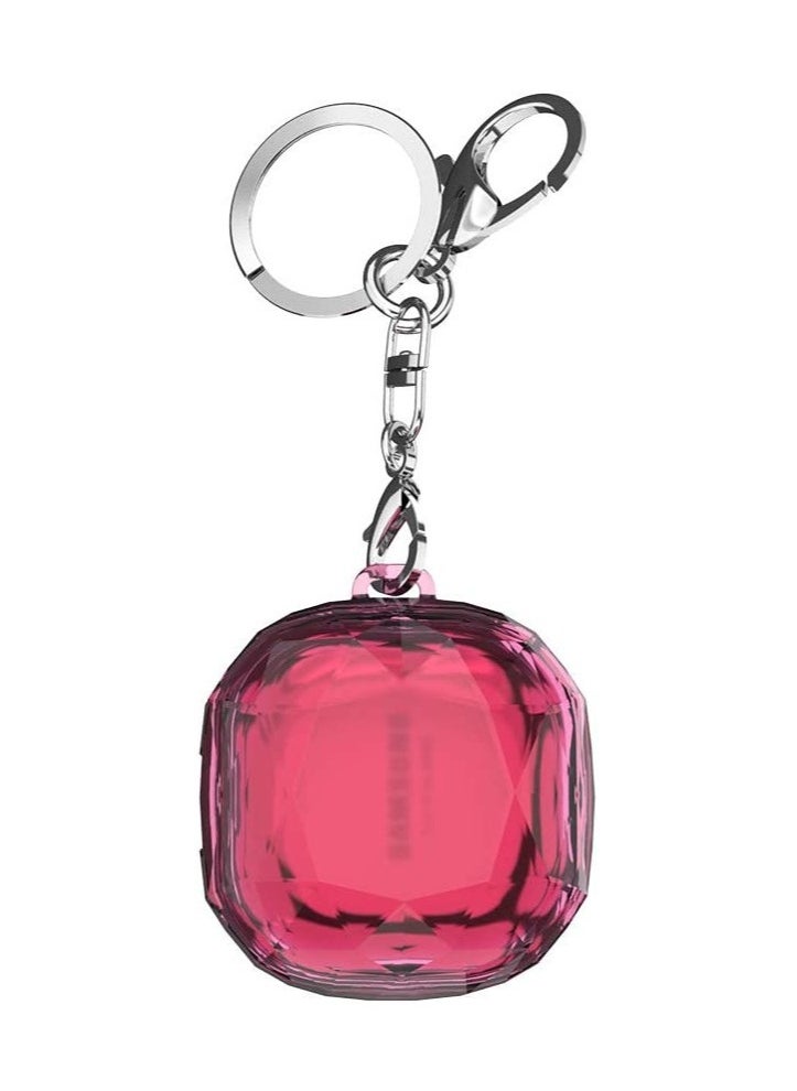 Generic - for Samsung Galaxy Buds FE 2023 Case Full Coverage Crystal Hard with Keychain Carrying Bumper Case for Samsung Galaxy Buds 2 Pro 2022/ Galaxy Buds 2 2021/ Buds Live 2020(Plating Pink) - Image 1