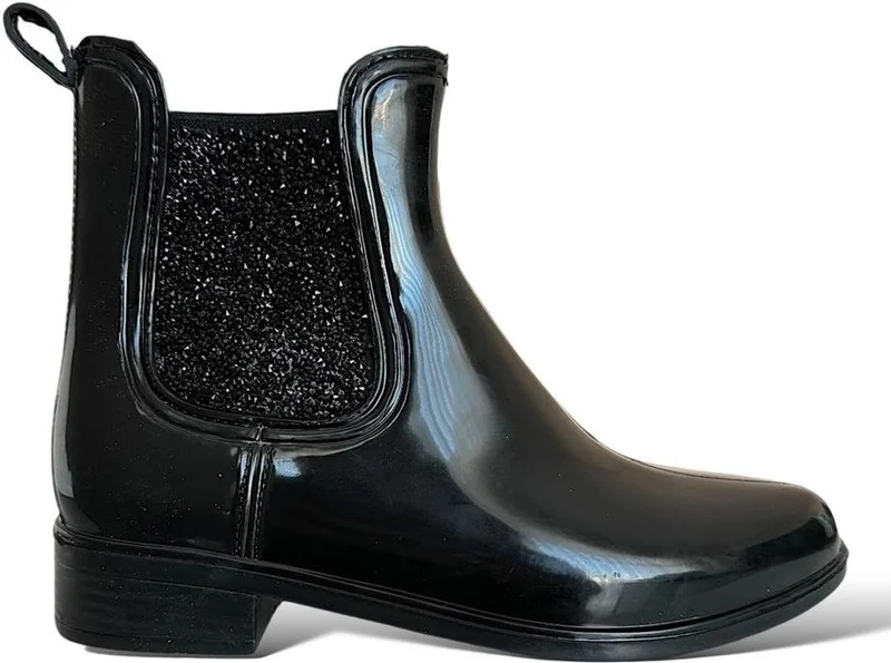 Liger Belt Buckled Women's Rain Boots Black - Black