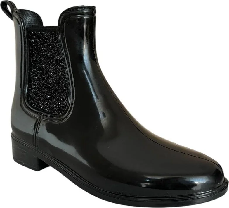 Liger Belt Buckled Women's Rain Boots Black - Black