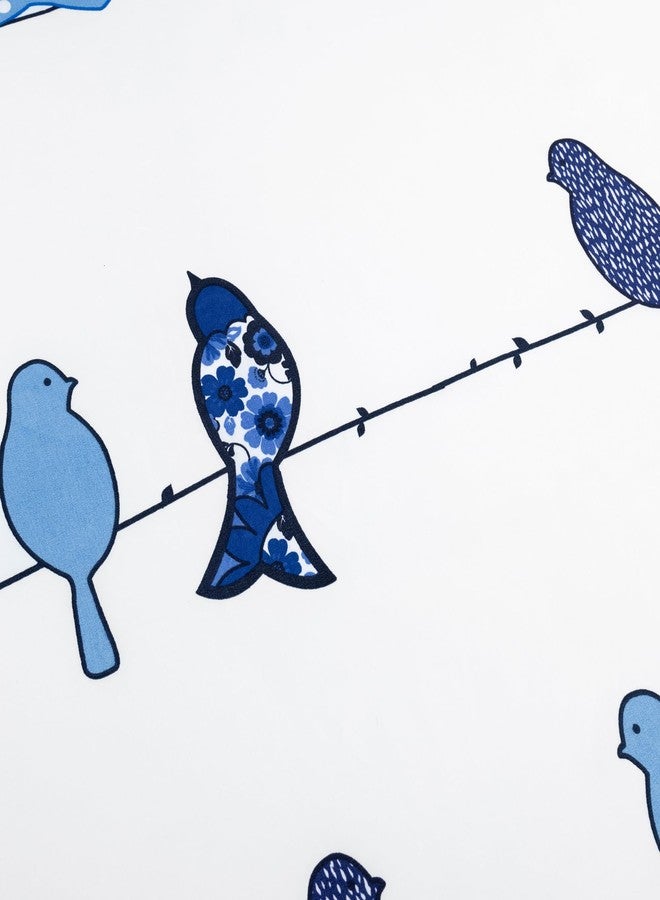 Lush Decor Rowley Birds Soft Sheet Set, 6 Piece Set, Queen, Navy - Colorful Bird Sheets - Navy Blue Sheets - Whimsical & Playful Floral Bird Pattern - Soft , Durable, & Comfortable Printed Bed Sheets - Image 3