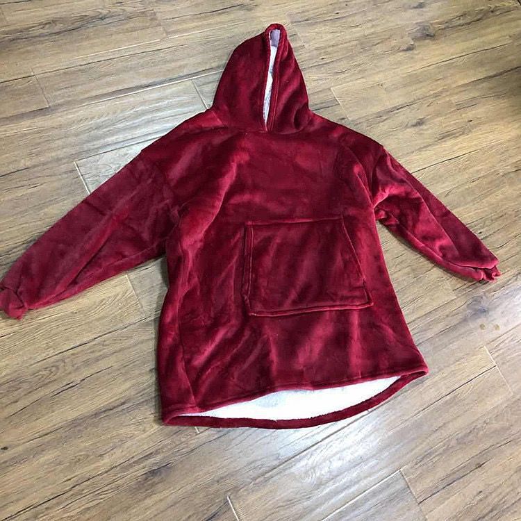Thickeneded Lazy Pajamas Lamb Velvet Pullover Flannel Sweatshirt Tv Tv Blanket Hooded Outdoor Warm Pajamas - Image 5