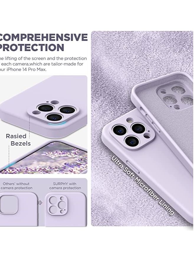 iPhone 14 Pro Max Case with Screen Protector, (with Camera Protection + Soft Microfiber Lining) Liquid Silicone Phone Case, - Image 3