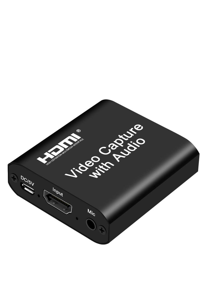 Audio Video HDMI Capture Card with Loop Out, USB 2.0 4K HD 1080P 60FPS HDMI Video Game Capture Card for Live Streaming for PS3/ PS4 /Xbox One/DSLR/Camcorders/Action Cam  - Image 1