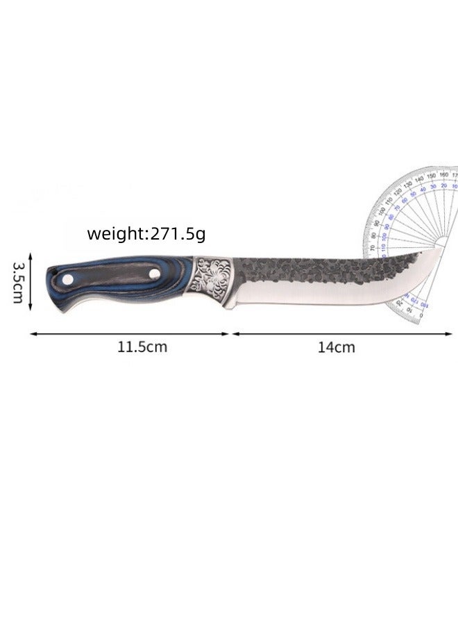40Cr13 Steel Multi-Purpose Knife With Carved Steel Head, Butchering and Cutting Knife Hand Knife
