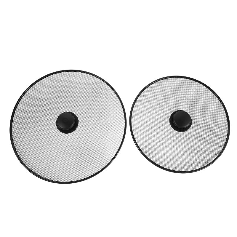 2pcs Cooking Splatter Screen For Frying Pan - 29cm 25cm Stainless Steel Mesh Guard With Knob - Oil Splatter Protector For Frying No Cooking Oil No Burns - Image 1