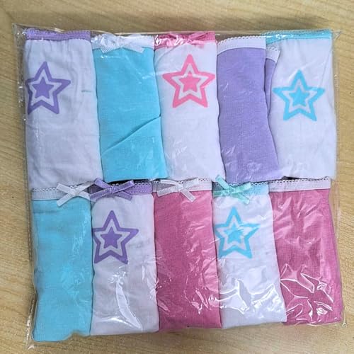 TuddyBuddy Girl's 100% Cotton Graphic Prints Briefs/Panty/Underwear/Panties, Multicolor (2 Years-3 Years, Pack of 10 Briefs - Stars) - Image 5