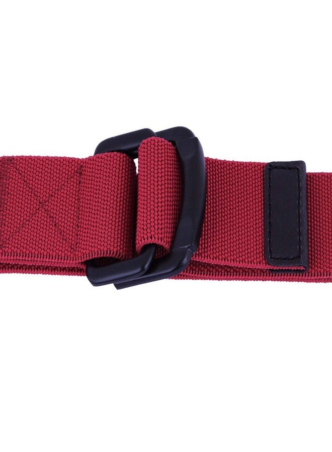 moonsix Elastic Belts for Men,Tactical Military Style Duty Outdoor D-ring Buckle Men's Belt,Red - Image 2