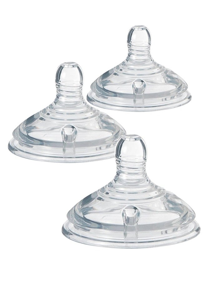 أم أكثر - عبوة من 3 حلمات رضاعة طبيعية لعمر 3 أشهر فما فوق، لزجاجة Tommee Tippee - Image 1
