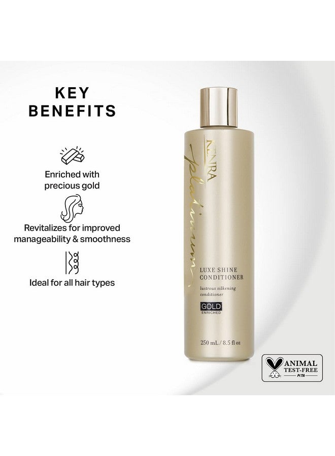Kenra Platinum Luxe Shine Shampoo/Conditioner ; Gold Enriched ; Transforms Dull And Lifeless Strands To Glamorous And Fullbodied Hair ; All Hair Types ; 8.5 Fl. Oz (Set)