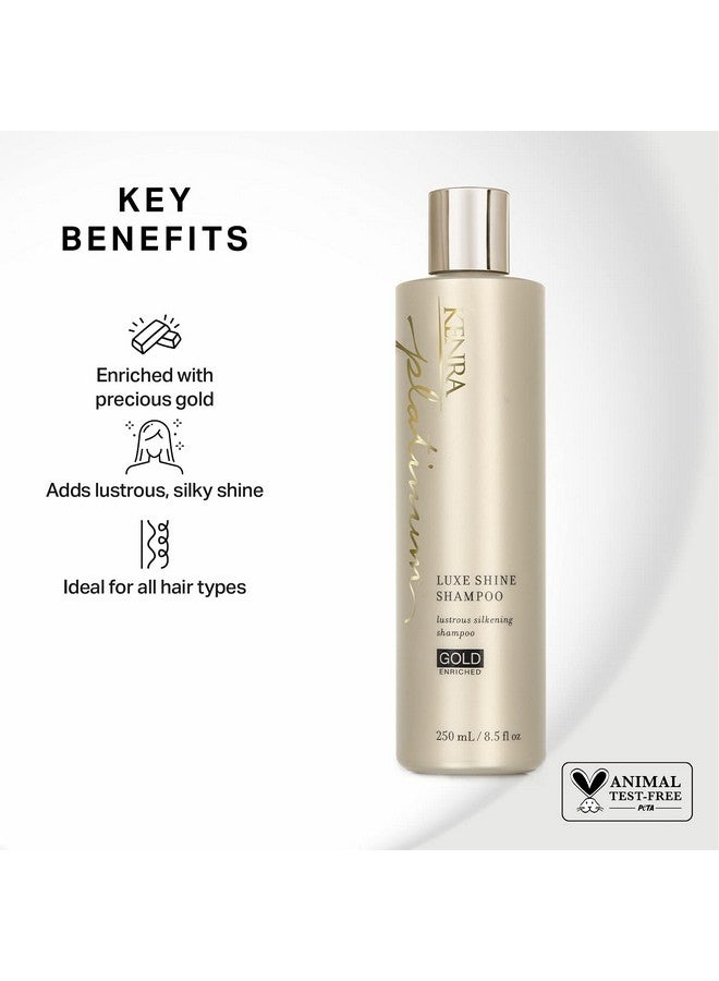 Kenra Platinum Luxe Shine Shampoo/Conditioner ; Gold Enriched ; Transforms Dull And Lifeless Strands To Glamorous And Fullbodied Hair ; All Hair Types ; 8.5 Fl. Oz (Set)