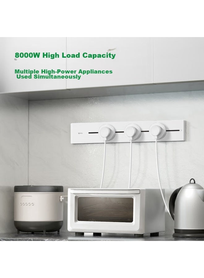 Bull Surface-mounted Track Socket, Movable Wall-mounted Socket, Yuexiang Model Gb32, No Slot Required, 75cm Track + 4 White Five-hole Adapter Switches - Image 2