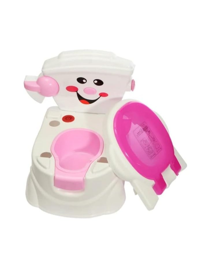 مقعد تدريب محمول على المرحاض للأطفال الصغار | سفر الأطفال | كرسي مرحاض قابل للطي للأطفال في الأماكن المغلقة/الخارجية مع غطاء ودعم للظهر العالي لعمر يصل إلى 7 سنوات، مظهر واقعي. سهل التنظيف (وردي) - Image 4