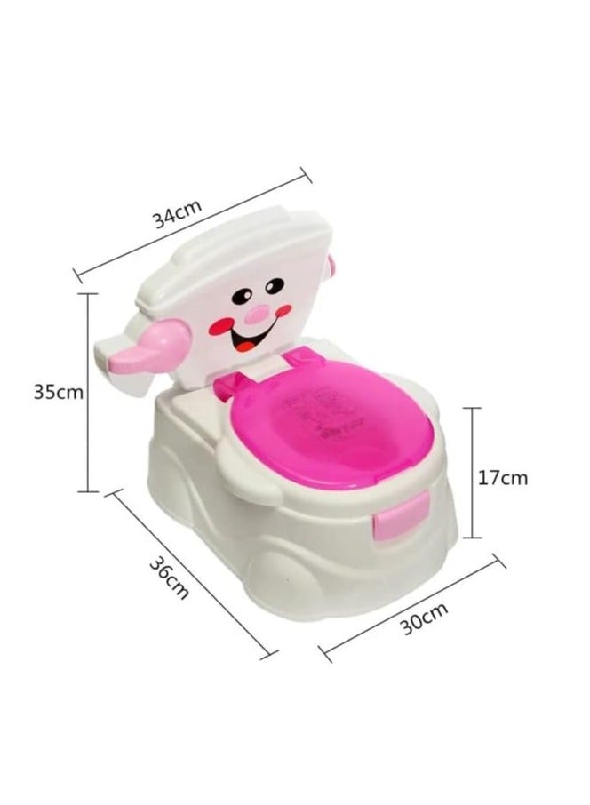 مقعد تدريب محمول على المرحاض للأطفال الصغار | سفر الأطفال | كرسي مرحاض قابل للطي للأطفال في الأماكن المغلقة/الخارجية مع غطاء ودعم للظهر العالي لعمر يصل إلى 7 سنوات، مظهر واقعي. سهل التنظيف (وردي) - Image 5
