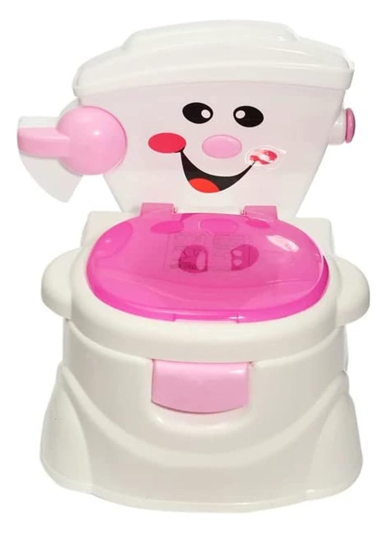 مقعد تدريب محمول على المرحاض للأطفال الصغار | سفر الأطفال | كرسي مرحاض قابل للطي للأطفال في الأماكن المغلقة/الخارجية مع غطاء ودعم للظهر العالي لعمر يصل إلى 7 سنوات، مظهر واقعي. سهل التنظيف (وردي) - Image 3