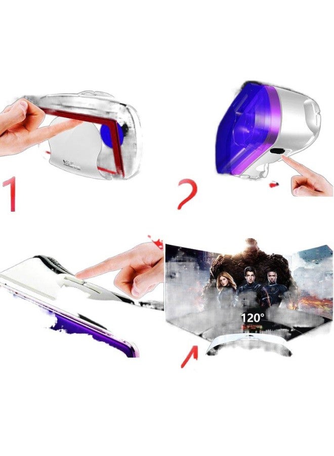 Vr Glasses Mobile Phone Stereo 3D Movie Head-mounted Virtual Reality Panoramic Somatosensory 3d Game Private Cinema Wholesale-Color:Blue Light Eye Protection Viewing Version - Image 5