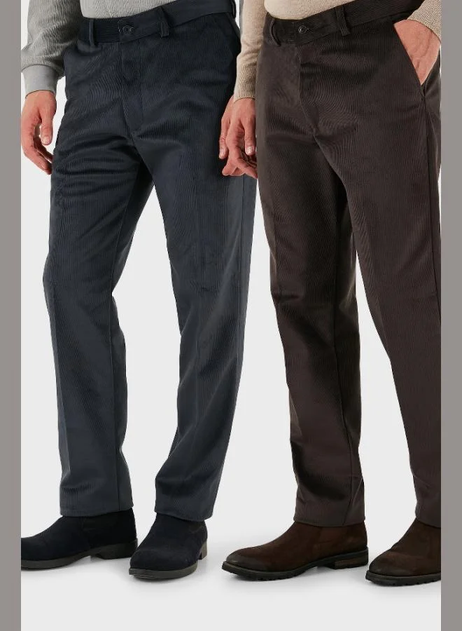 Buratti Normal Waist Regular Fit Straight Leg 2-Pack Velvet Trousers Men's VELVET TROUSERS 645MERLINS2