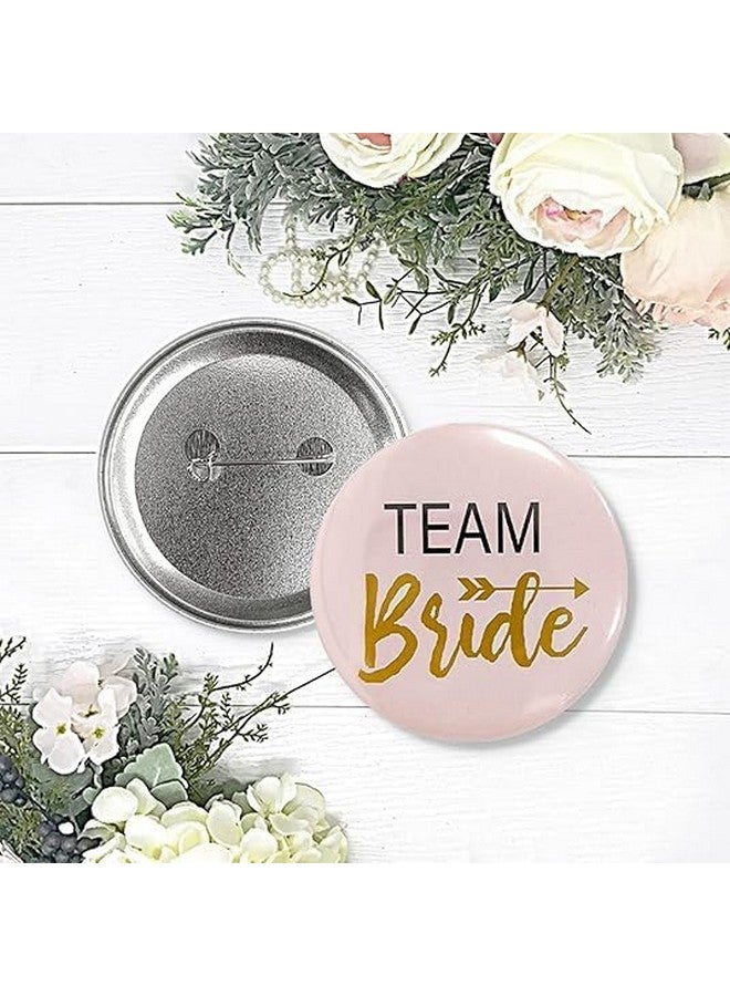 Zyozique ® Bride To Be & Team Bride Buttons Pins Badges | Bride To Be Decorations Set - Wedding Party Tinplate Badge Pins Set Bridesmaid Group Badges | Bachelorette Party Kit - (Pack Of 6) - Image 4