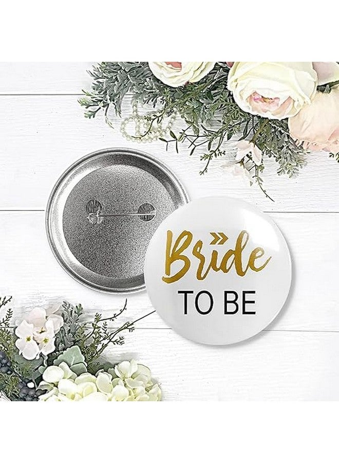 Zyozique ® Bride To Be & Team Bride Buttons Pins Badges | Bride To Be Decorations Set - Wedding Party Tinplate Badge Pins Set Bridesmaid Group Badges | Bachelorette Party Kit - (Pack Of 6) - Image 3