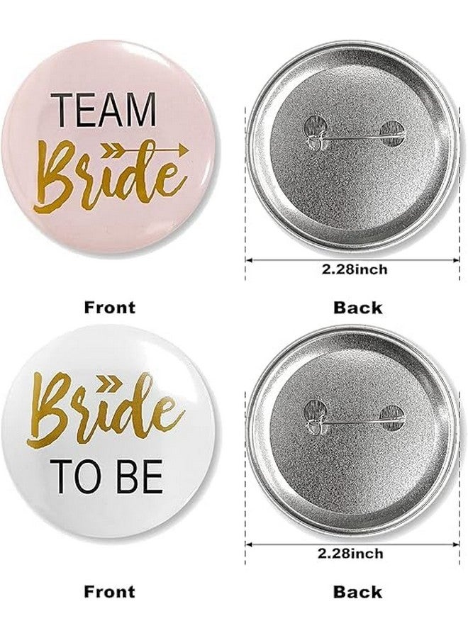 Zyozique ® Bride To Be & Team Bride Buttons Pins Badges | Bride To Be Decorations Set - Wedding Party Tinplate Badge Pins Set Bridesmaid Group Badges | Bachelorette Party Kit - (Pack Of 6) - Image 2