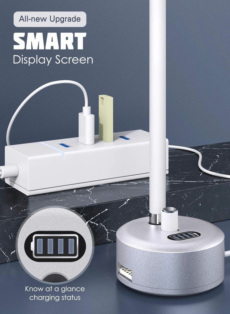 Y&D Charging Stand Compatible with Apple Pencil, Portable Desktop Fast Station Charger Dock Pen Holder Display Screen for Pencil/Pen iPad Pro 12.9 10.5 9.7, 10.2 2019-Silver - Image 2