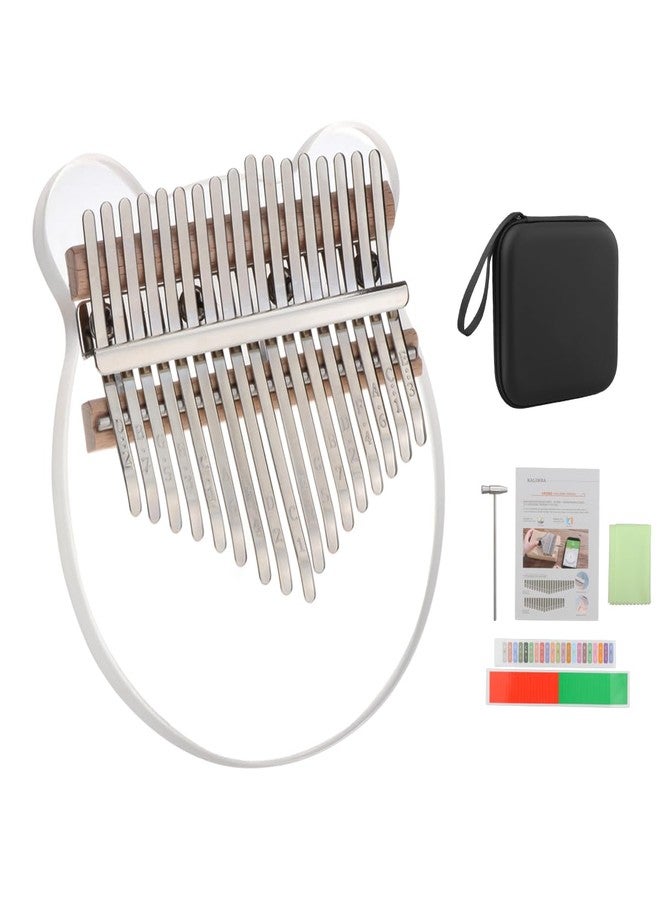 Fiozinx Kalimba Thumb Piano 17 keys, Acrylic Portable Mbira Finger Piano with Tune Hammer Perfect for Kid Adults Beginners, Home & Travel Musical Instrument Gift - Image 1