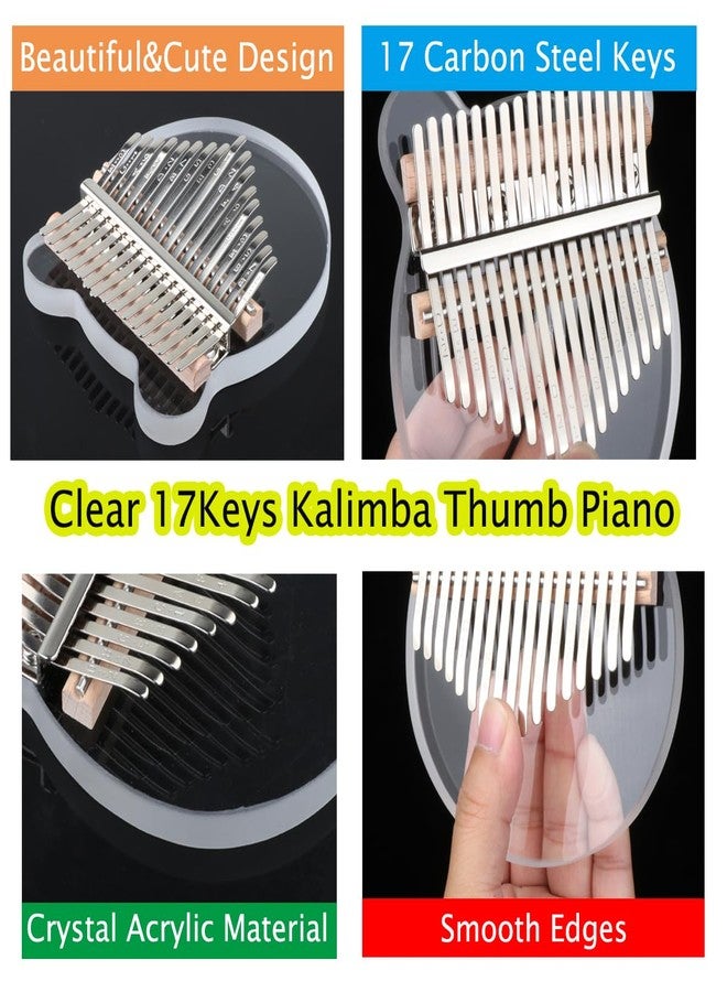 Fiozinx Kalimba Thumb Piano 17 keys, Acrylic Portable Mbira Finger Piano with Tune Hammer Perfect for Kid Adults Beginners, Home & Travel Musical Instrument Gift - Image 2