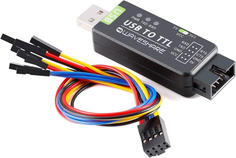 REES52 Waveshare Industrial USB to Serial Adapter UART Serial Adapter FT232RL Serial to USB Converter USB to TTL Adapter Port Module Support Multi Systems and Multi Protection Circuits with Shell - Image 1
