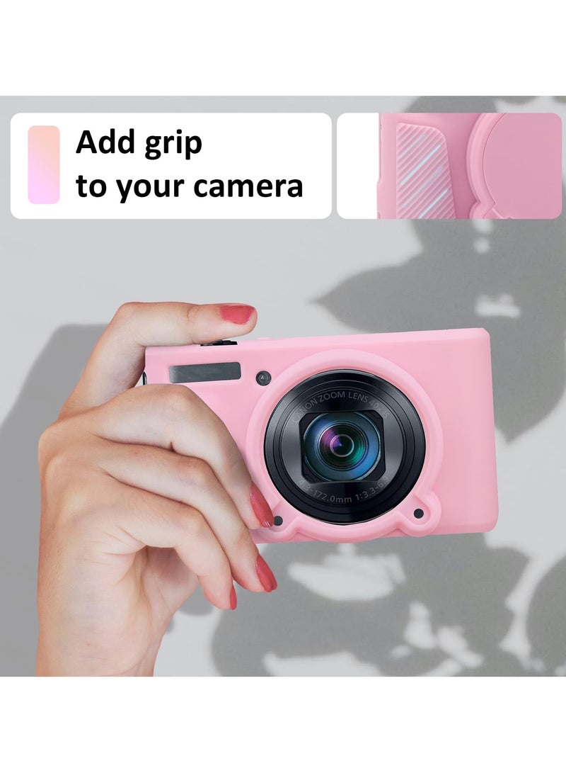 Beauenty Silicone Case for Canon Powershot SX740 SX730 HS Camera - Soft Lightweight Protective Case Cover with Removable Lens Cover for SX740/SX730 HS Accessories (Pink) - Image 4