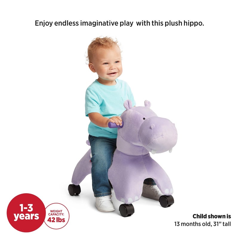 Radio Flyer Holly the Rolling Hippo Ride On, Ages 1-3, EZ-Glide 360-degree Wheels, Easy Grip Handles, Soft Plush Face, Ideal for Active and Imaginative Play, Toddler Ride On Toys - Image 5