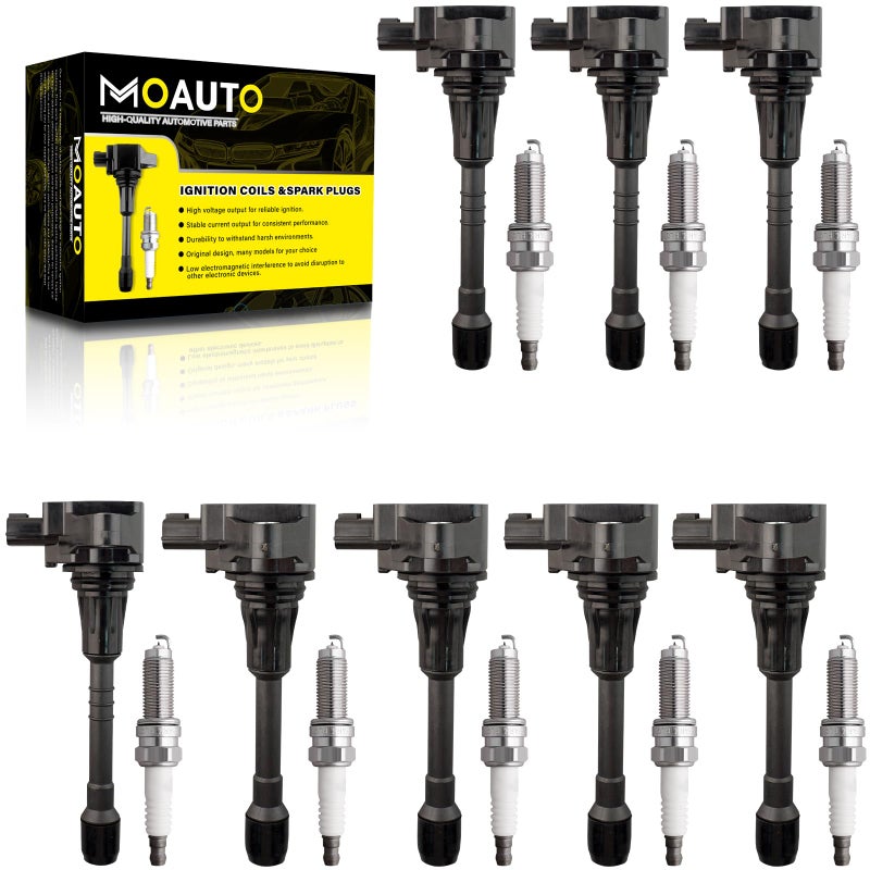 MOAUTO Set of 8 Ignition Coils Pack UF677 UF650 8 PCS Iridium Spark Plugs Compatible with Infiniti QX56 20112013 QX80 20142019 Armada 20172020 56L V8