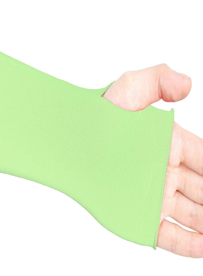 v28 Women Stretchy Long Sleeve Fingerless Gloves (Mint) - Image 3